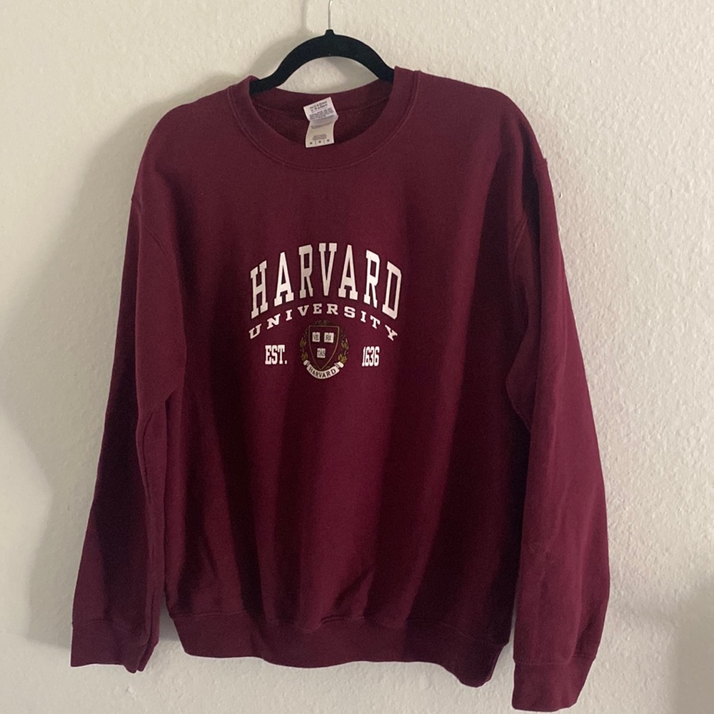 Medium Burgundy Harvard University Crew Neck Sweatshirt
